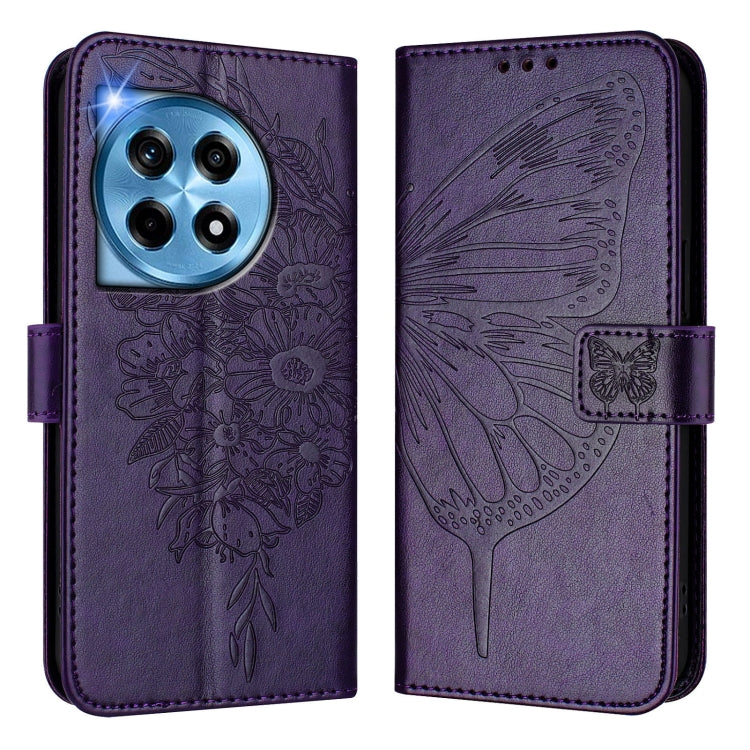 For OnePlus 12 5G Global Embossed Butterfly Leather Phone Case