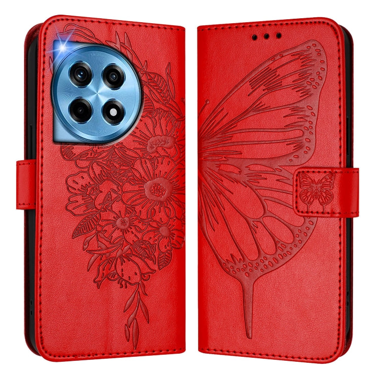 For OnePlus 12 5G Global Embossed Butterfly Leather Phone Case
