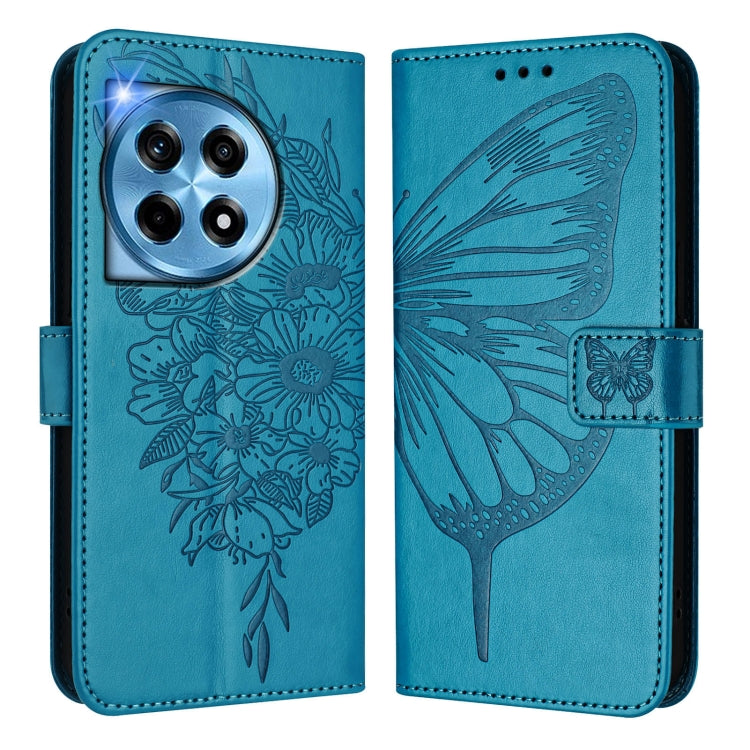 For OnePlus 12 5G Global Embossed Butterfly Leather Phone Case