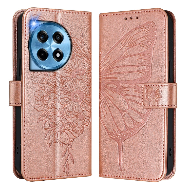For OnePlus 12 5G Global Embossed Butterfly Leather Phone Case