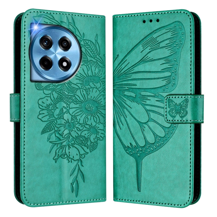 For OnePlus 12 5G Global Embossed Butterfly Leather Phone Case