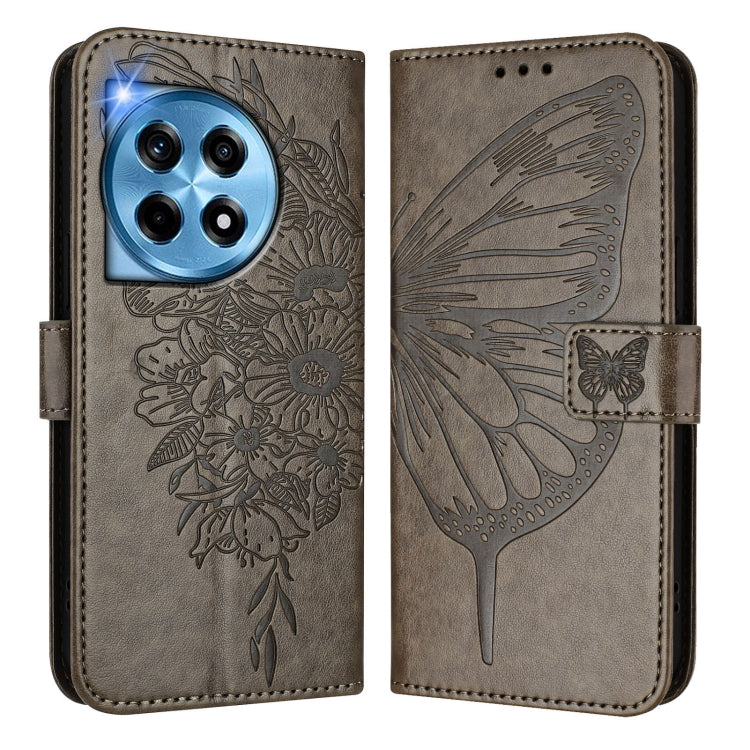 For OnePlus 12 5G Global Embossed Butterfly Leather Phone Case