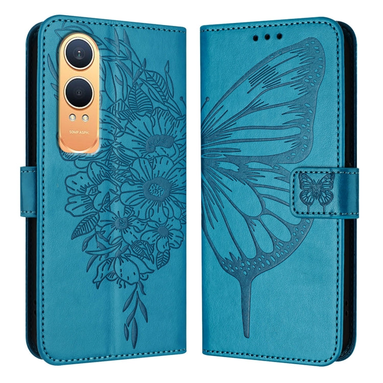 For OnePlus Nord CE4 Lite Embossed Butterfly Leather Phone Case
