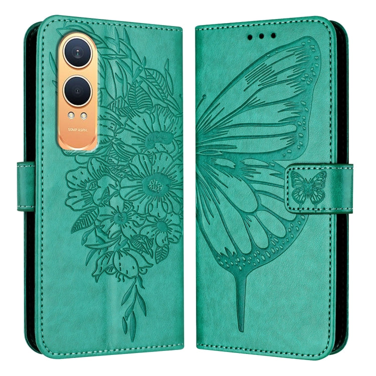 For OnePlus Nord CE4 Lite Embossed Butterfly Leather Phone Case