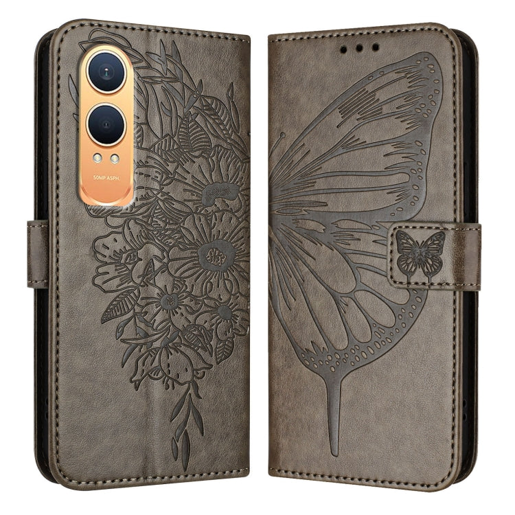 For OnePlus Nord CE4 Lite Embossed Butterfly Leather Phone Case