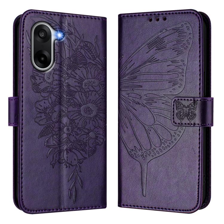 For OnePlus Ace 5 Racing Embossed Butterfly Leather Phone Case