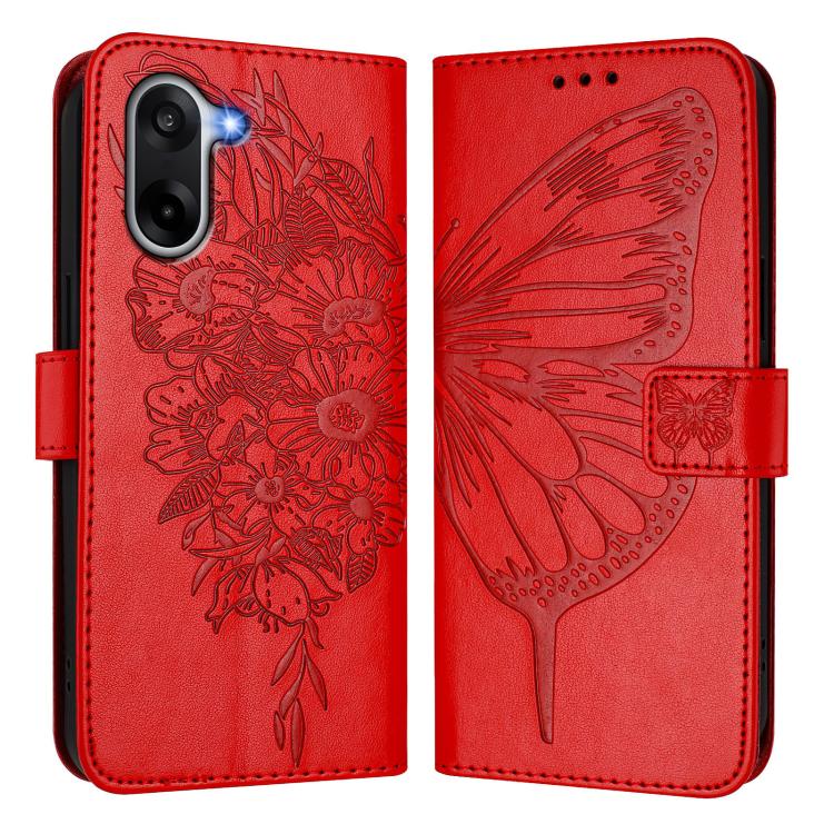 For OnePlus Ace 5 Racing Embossed Butterfly Leather Phone Case
