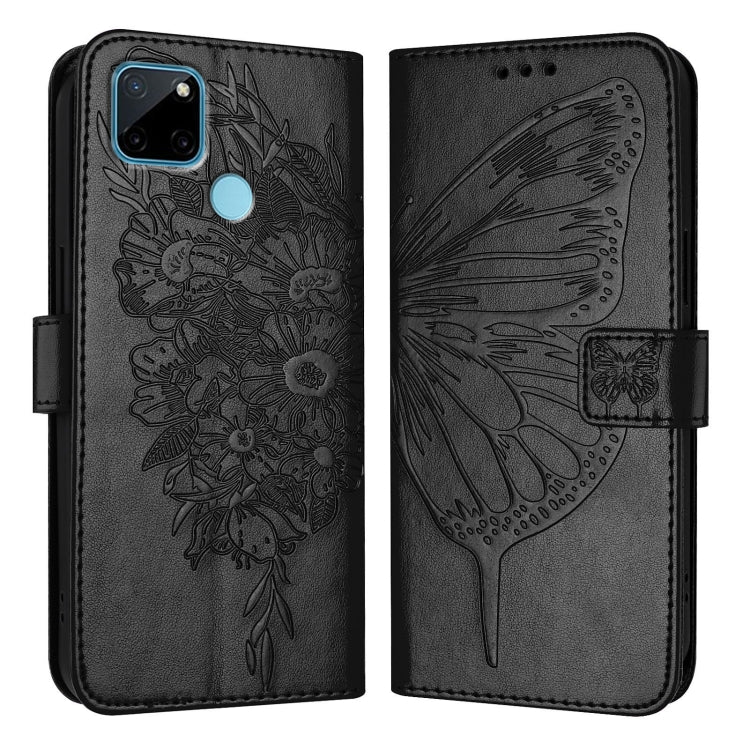 For Realme C21Y Embossed Butterfly Leather Phone Case