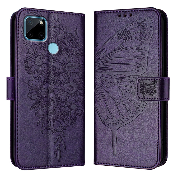 For Realme C21Y Embossed Butterfly Leather Phone Case