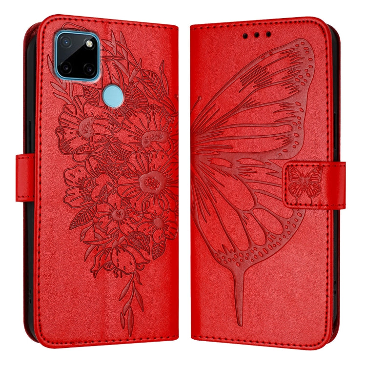 For Realme C21Y Embossed Butterfly Leather Phone Case