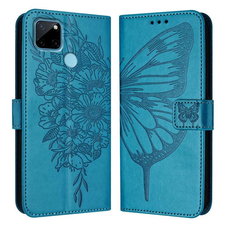 For Realme C21Y Embossed Butterfly Leather Phone Case