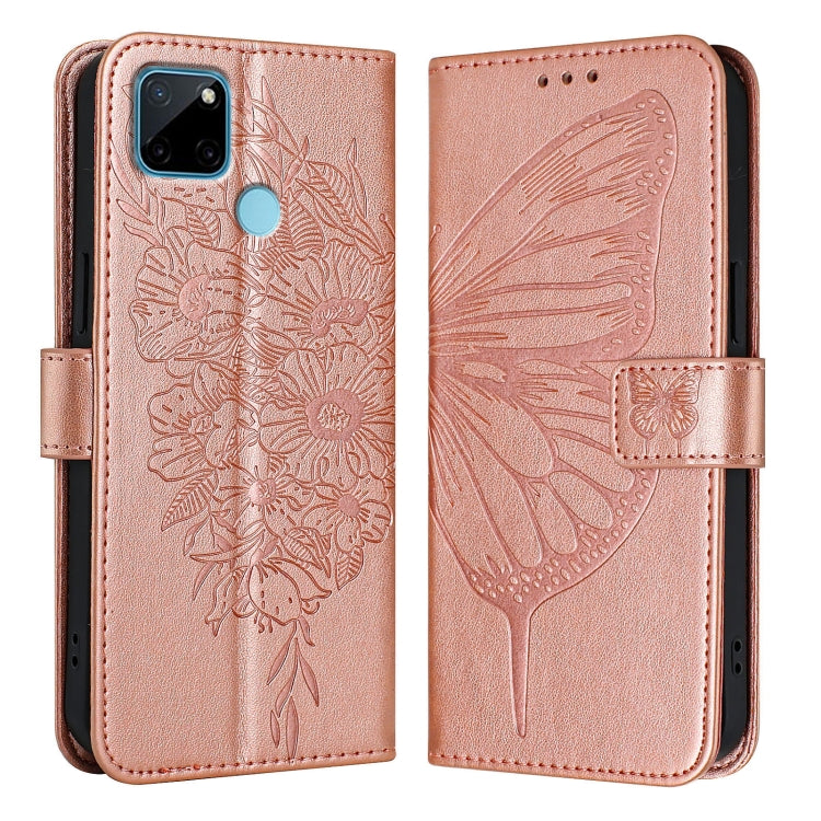 For Realme C21Y Embossed Butterfly Leather Phone Case