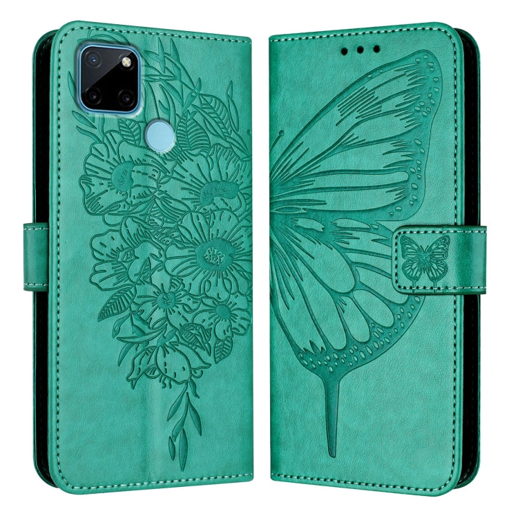 For Realme C21Y Embossed Butterfly Leather Phone Case