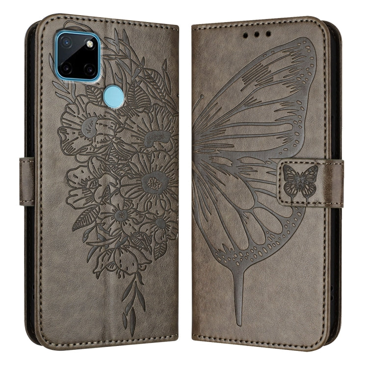 For Realme C21Y Embossed Butterfly Leather Phone Case