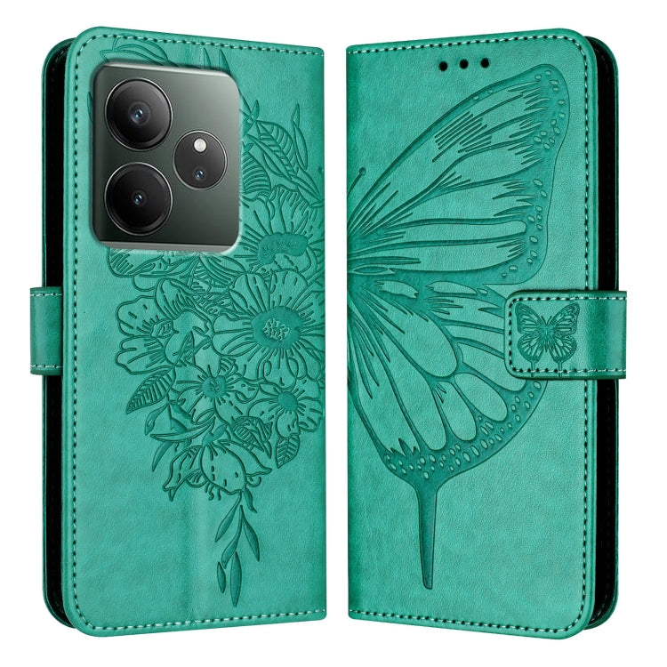 For Realme GT 6T 5G Global Embossed Butterfly Leather Phone Case