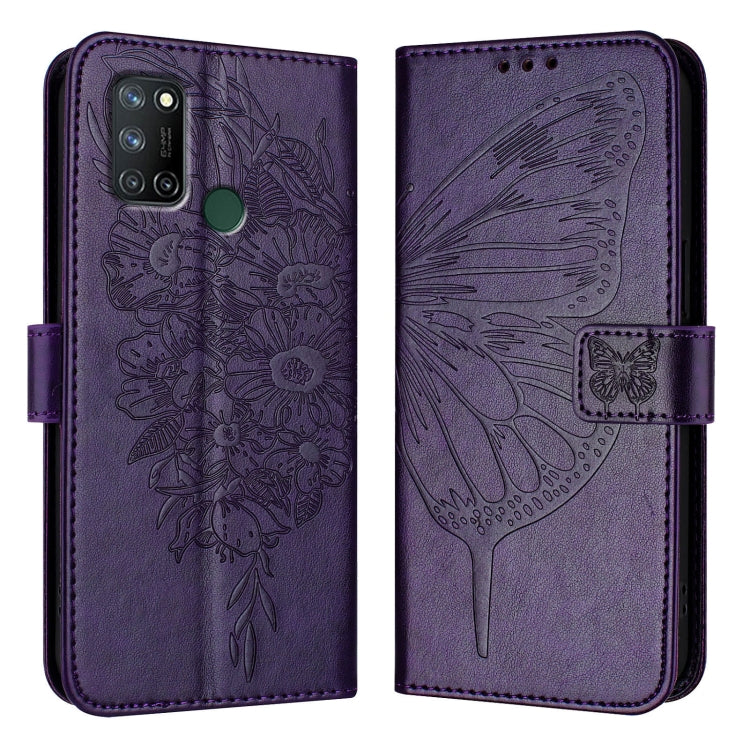 For Realme C17 / 7i Embossed Butterfly Leather Phone Case