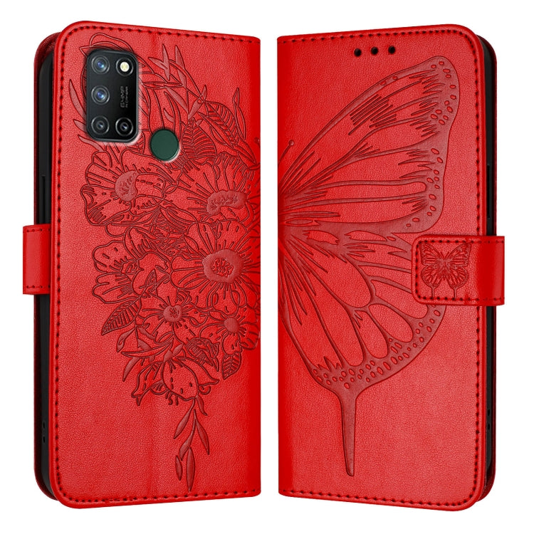 For Realme C17 / 7i Embossed Butterfly Leather Phone Case