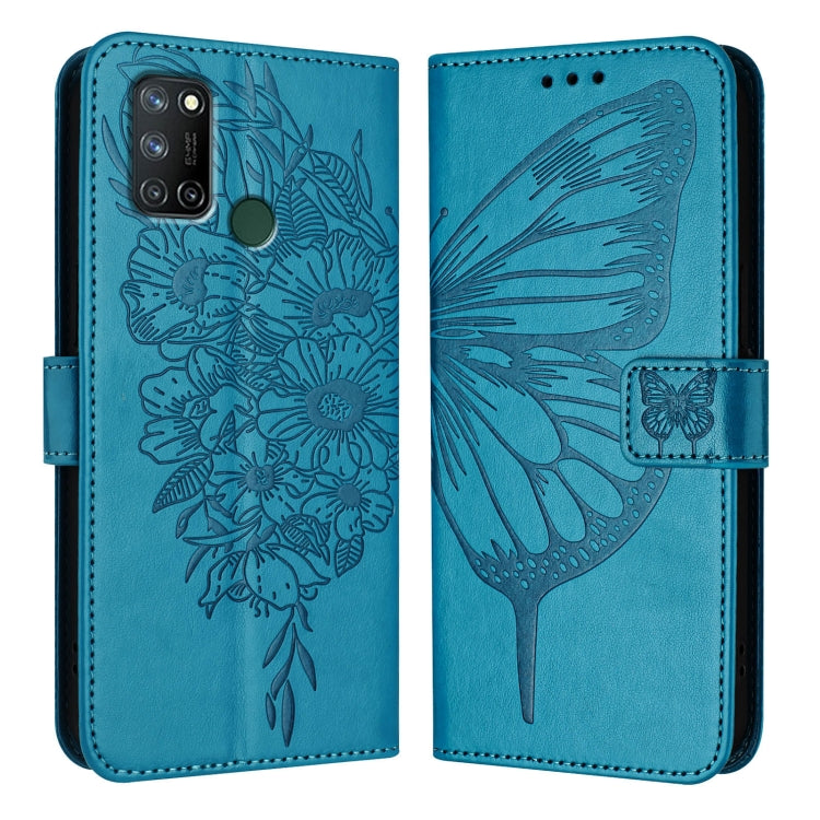 For Realme C17 / 7i Embossed Butterfly Leather Phone Case