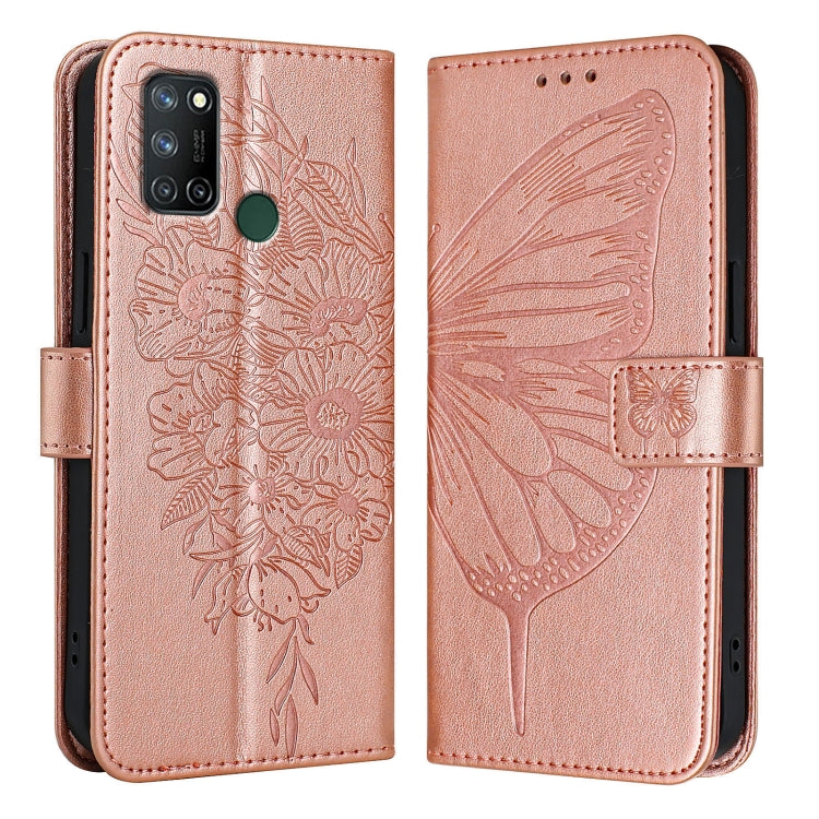For Realme C17 / 7i Embossed Butterfly Leather Phone Case