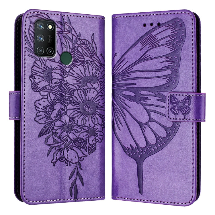 For Realme C17 / 7i Embossed Butterfly Leather Phone Case