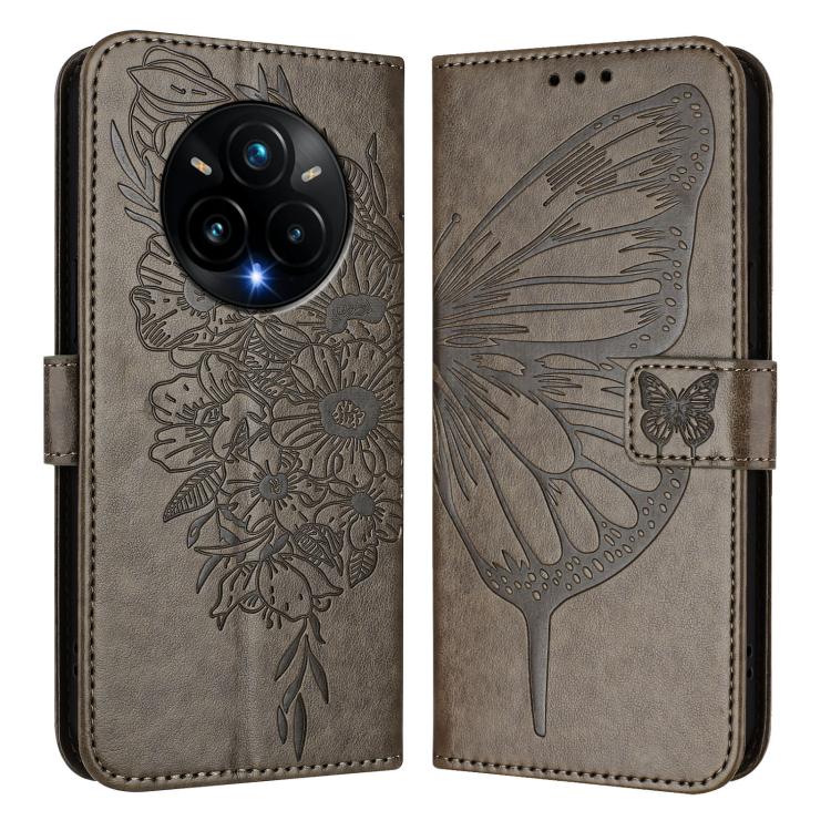 For Realme 14 Pro+ Embossed Butterfly Leather Phone Case
