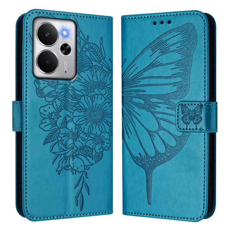 For Realme 14 5G Global / P3 5G India Embossed Butterfly Leather Phone Case