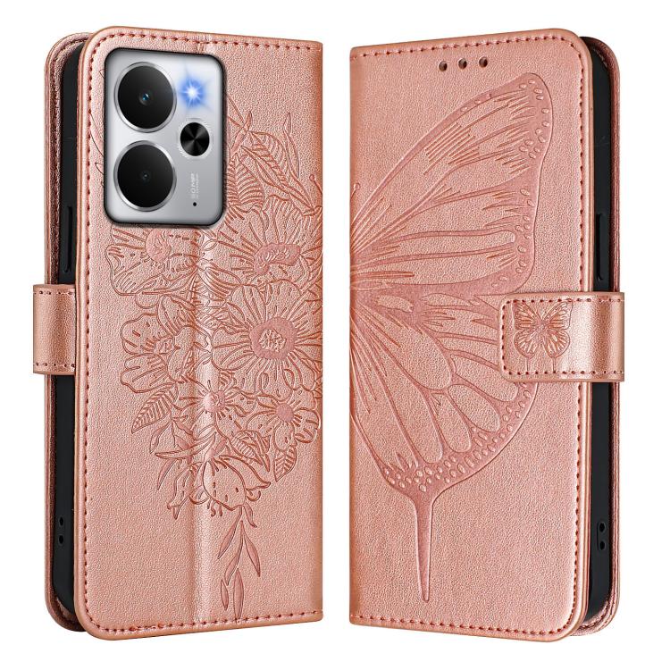 For Realme 14 5G Global / P3 5G India Embossed Butterfly Leather Phone Case