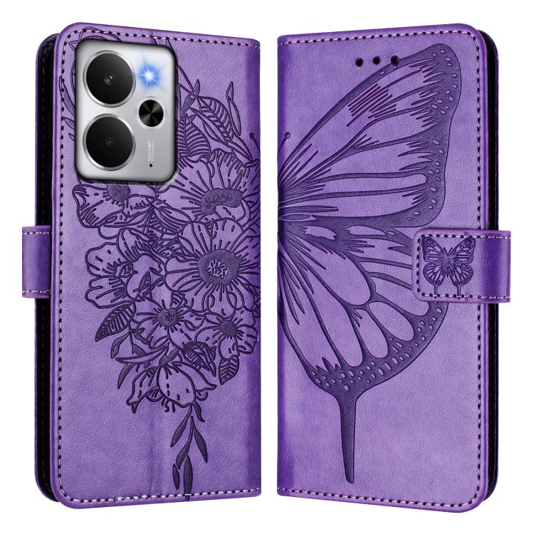 For Realme 14 5G Global / P3 5G India Embossed Butterfly Leather Phone Case