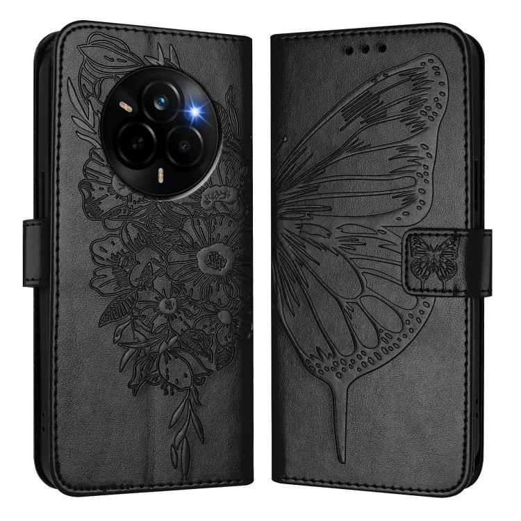 For Realme Narzo 80 Pro / 14 Pro 5G India Embossed Butterfly Leather Phone Case
