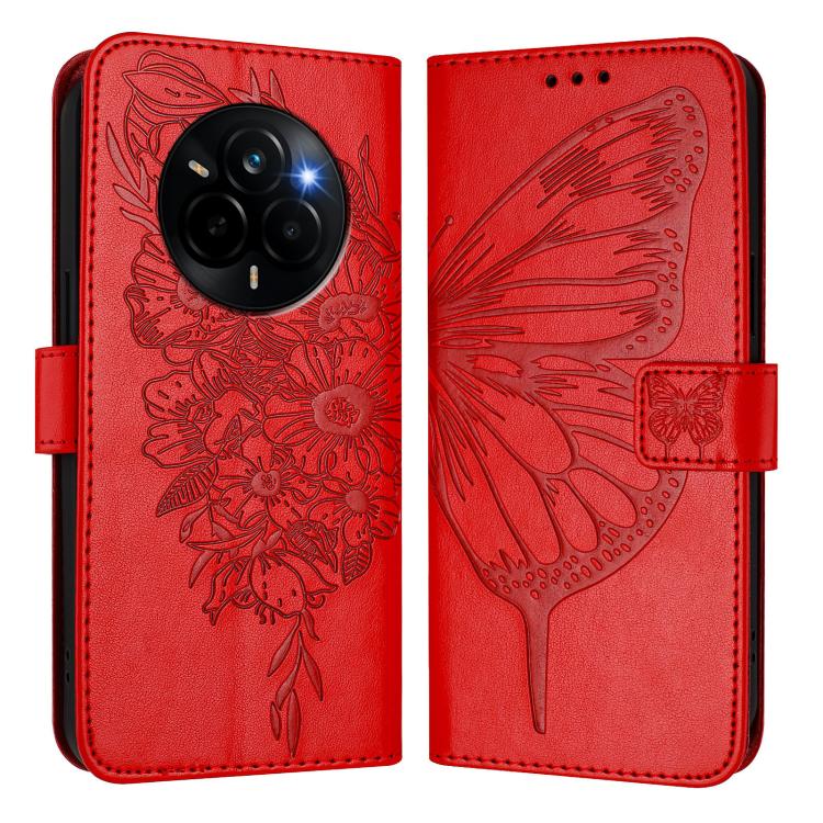 For Realme Narzo 80 Pro / 14 Pro 5G India Embossed Butterfly Leather Phone Case