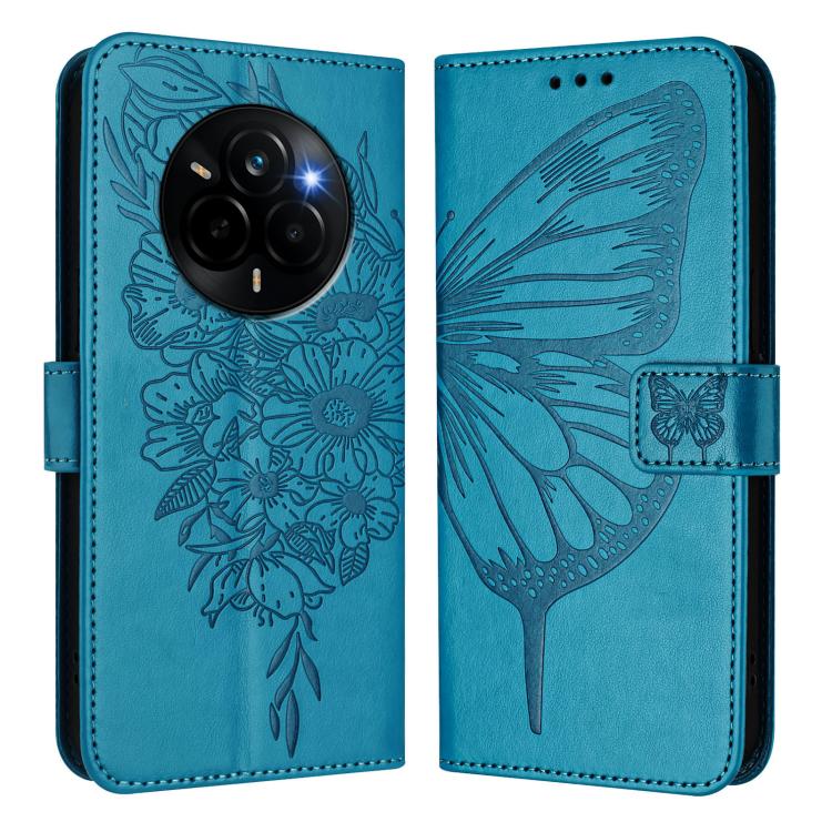 For Realme Narzo 80 Pro / 14 Pro 5G India Embossed Butterfly Leather Phone Case