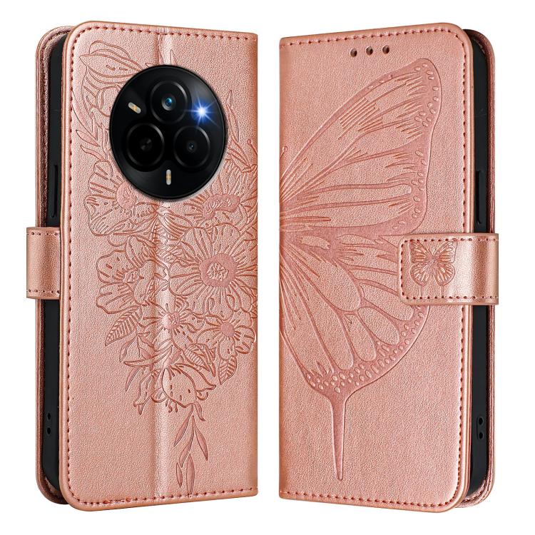For Realme Narzo 80 Pro / 14 Pro 5G India Embossed Butterfly Leather Phone Case