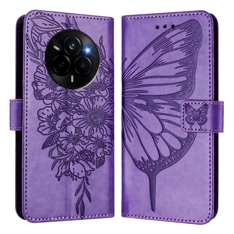 For Realme Narzo 80 Pro / 14 Pro 5G India Embossed Butterfly Leather Phone Case