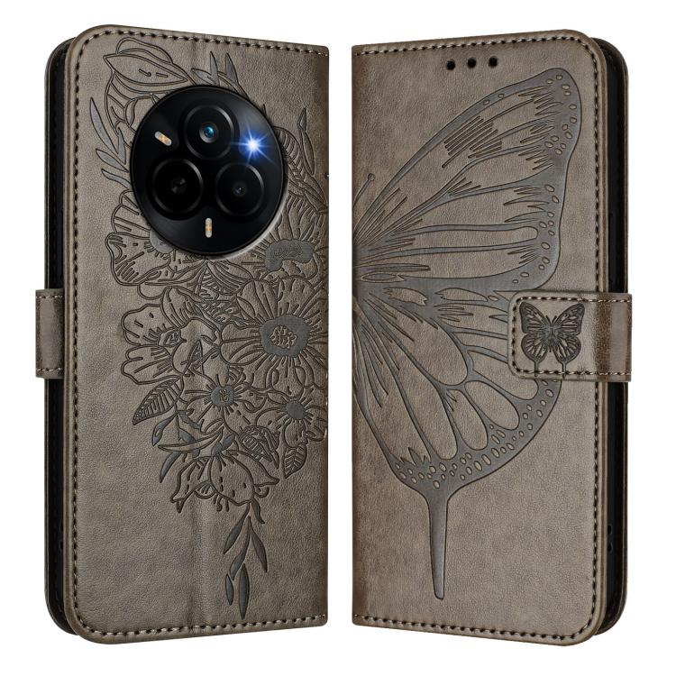 For Realme Narzo 80 Pro / 14 Pro 5G India Embossed Butterfly Leather Phone Case