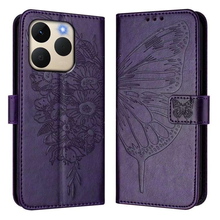 For Realme 15T Global Embossed Butterfly Leather Phone Case