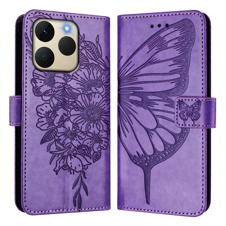 For Realme 15T Global Embossed Butterfly Leather Phone Case
