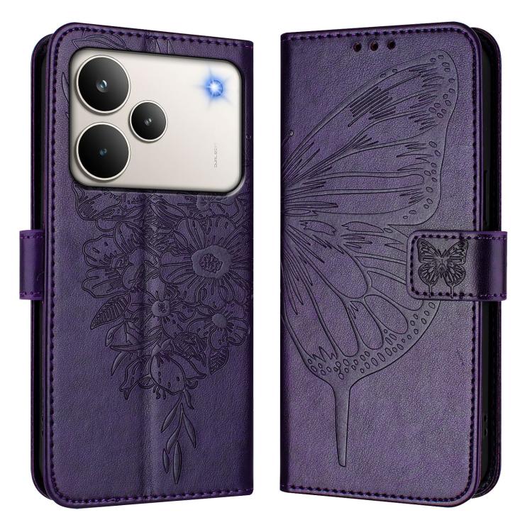 For Realme P4 Pro 5G Embossed Butterfly Leather Phone Case