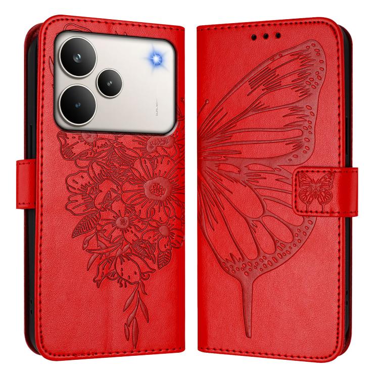 For Realme P4 Pro 5G Embossed Butterfly Leather Phone Case