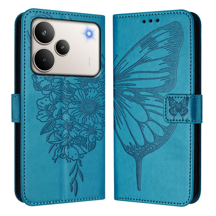 For Realme P4 Pro 5G Embossed Butterfly Leather Phone Case