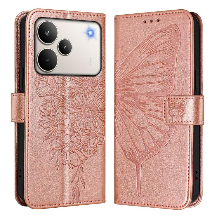 For Realme P4 Pro 5G Embossed Butterfly Leather Phone Case