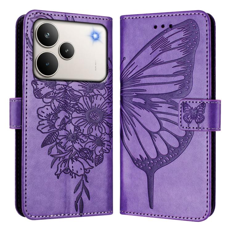 For Realme P4 Pro 5G Embossed Butterfly Leather Phone Case
