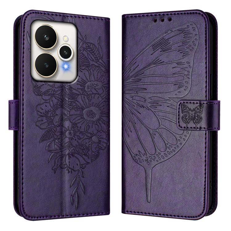For Realme 15 5G / Realme 15 Pro 5G Embossed Butterfly Leather Phone Case