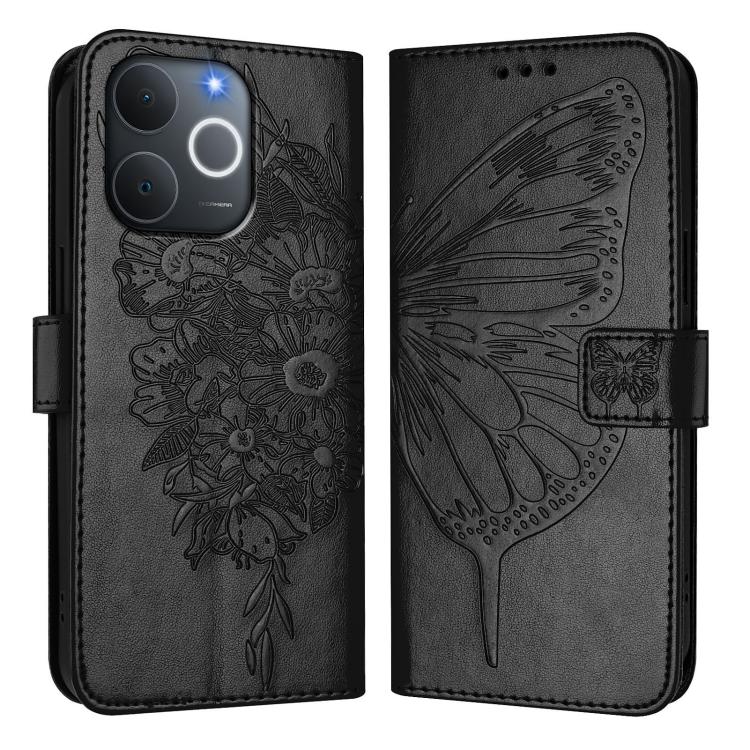 For Realme Note 70 4G / 70T 4G Embossed Butterfly Leather Phone Case