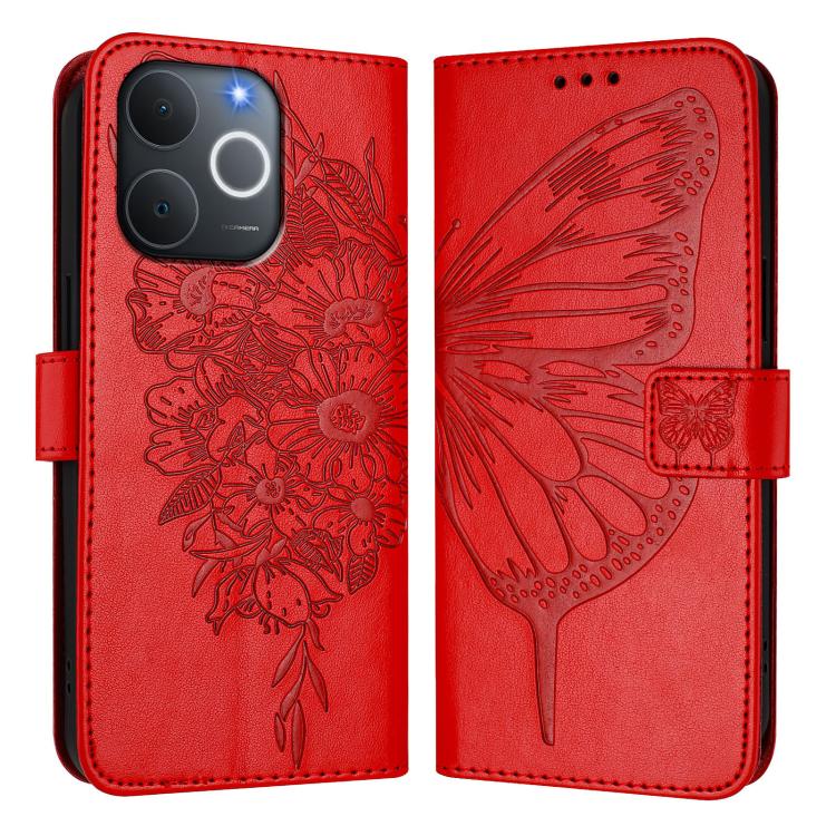 For Realme Note 70 4G / 70T 4G Embossed Butterfly Leather Phone Case