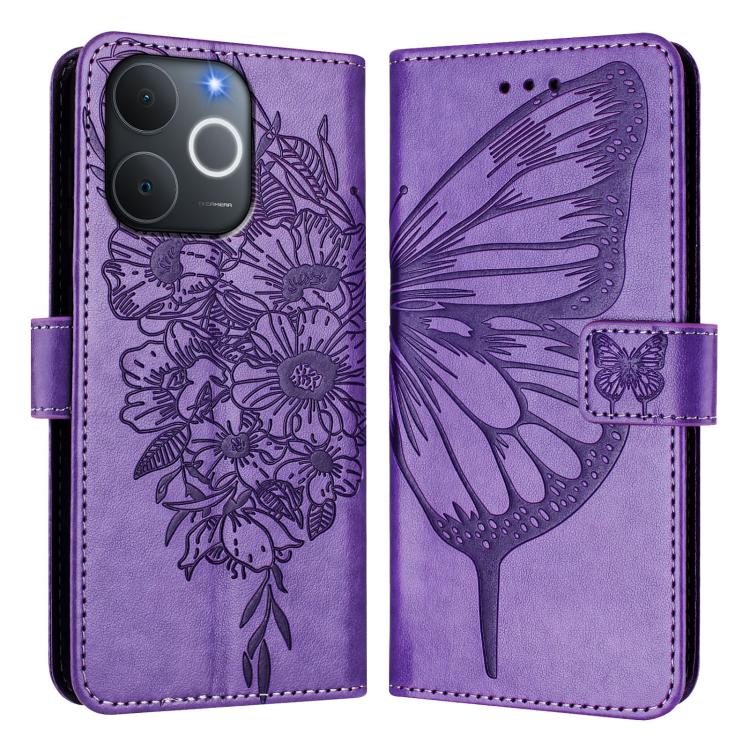 For Realme Note 70 4G / 70T 4G Embossed Butterfly Leather Phone Case