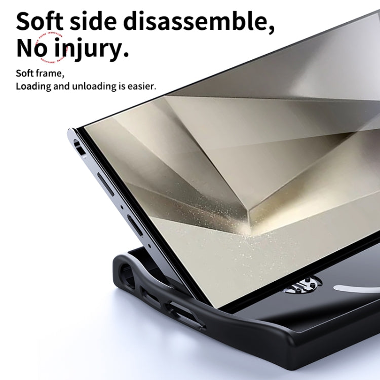 For Samsung Galaxy S24 Ultra 5G Double Ring MagSafe Holder Carbon Fibre Phone Case