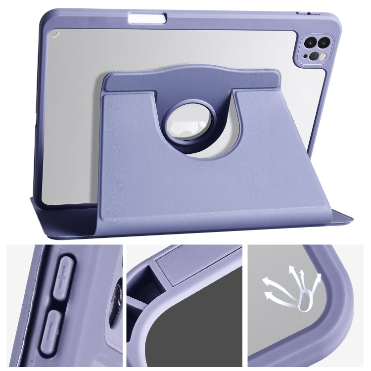 For iPad Air 13 2025 / 2024 Acrylic 360 Degree Rotation Holder Leather Tablet Case