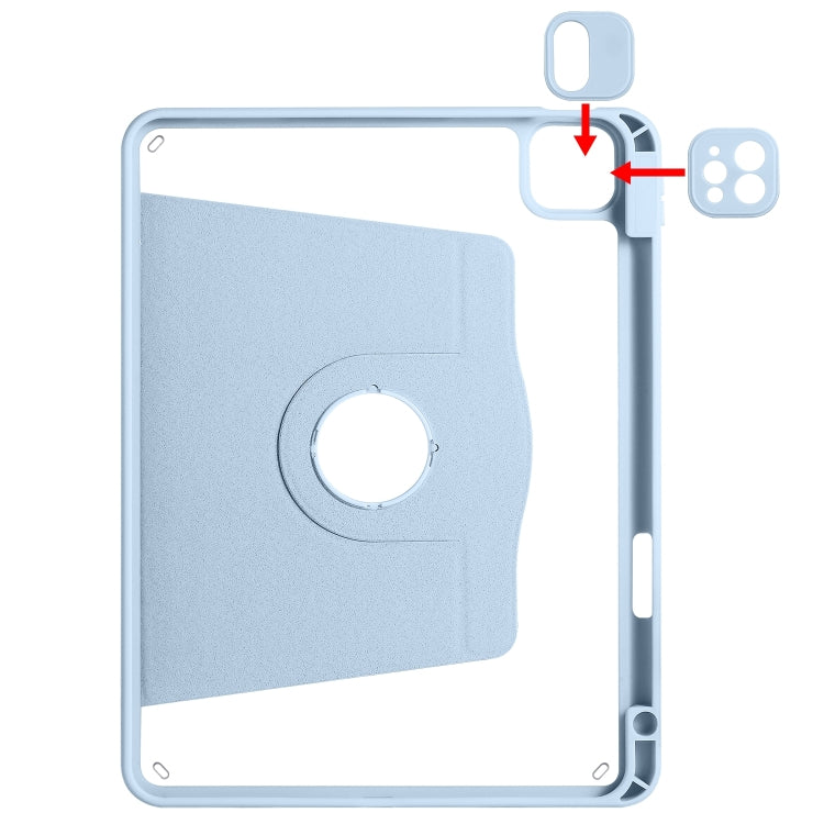 For iPad Pro 11 2025 / 2024 Acrylic 360 Degree Rotation Holder Leather Tablet Case