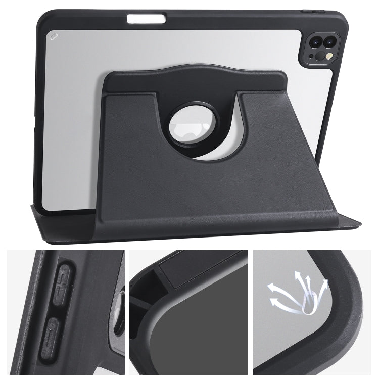 For iPad Pro 11 2025 / 2024 Acrylic 360 Degree Rotation Holder Leather Tablet Case