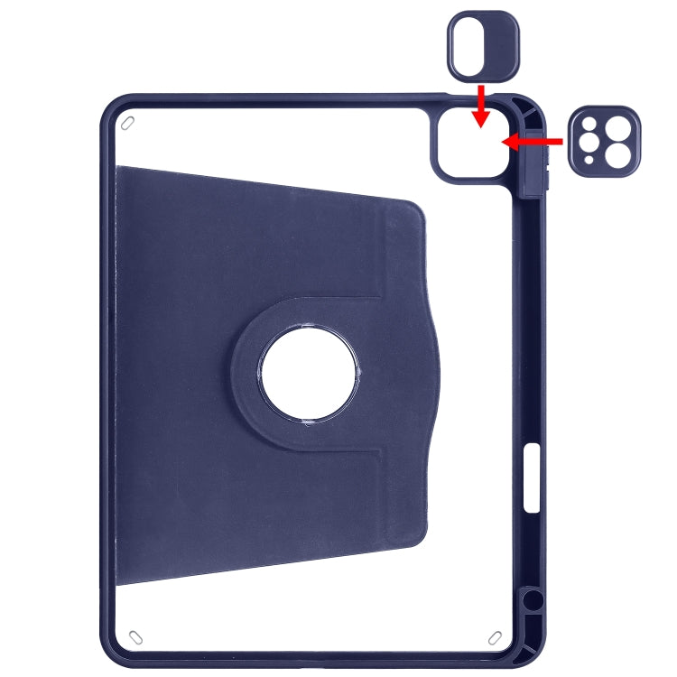For iPad Pro 11 2025 / 2024 Acrylic 360 Degree Rotation Holder Leather Tablet Case